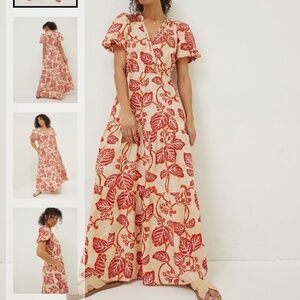 Fat Face cream Aubrey vine floral maxi dress